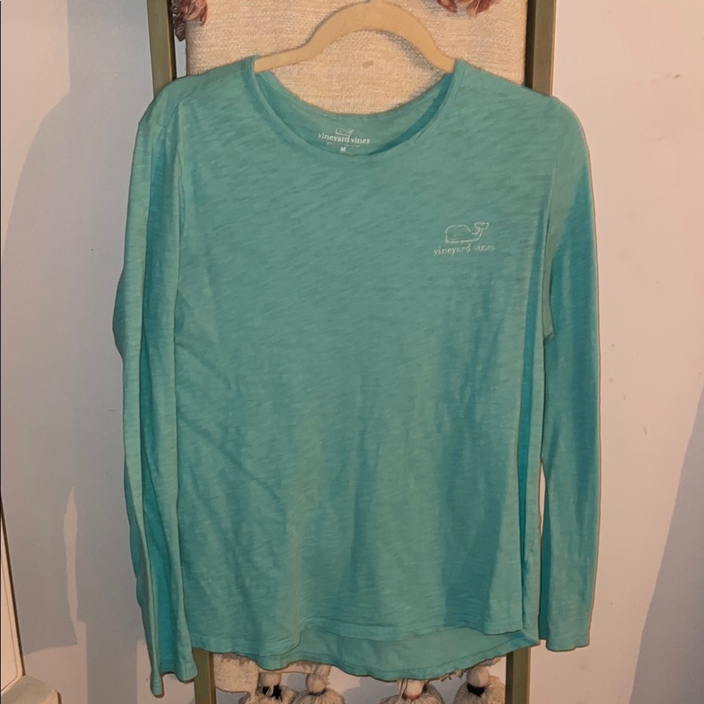 Vineyard Vines Aqua Long Sleeve Tee